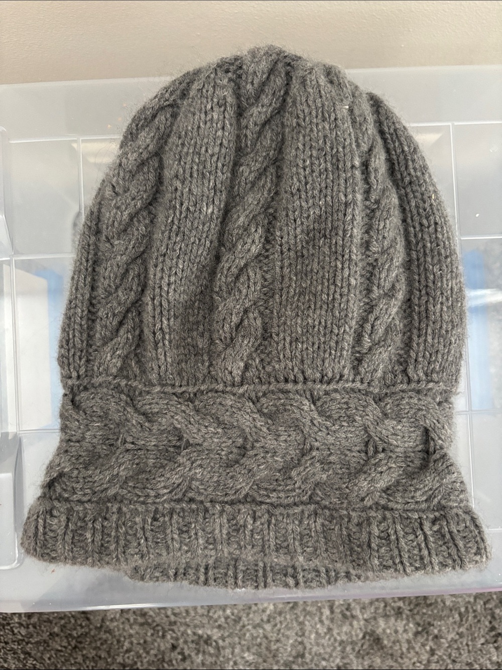 Saks Fifth Avenue Gray Cable Cashmere Hat